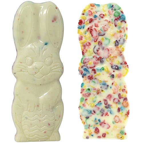 Fruity Pebbles Cereal N Candy Bunny Shaped Easter Bar, King Size White Chocolate Rabbit Candies for Kids Basket Stuffer 5 Ounce
