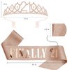 KICOSY 21st Birthday Crowns and Sashes for Women, Birthday Sash Princess Tiara Headband Elegant Rose Gold Crown with Combs for Girls Crystal Tiaras Birthday Headpieces for Party Hair Accessories Gifts