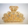 Generic Gold metal crystal crown hair claw clip bridal clip medium/fine hair