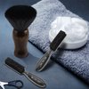 NICEMOVIC 3 IN 1 Barber Neck Duster Brush Set, Professional Barber Accessories Cleaning Supplies, Duster Nylon Brush Hair Cutting Styling Brush Tool (Brown&Black)