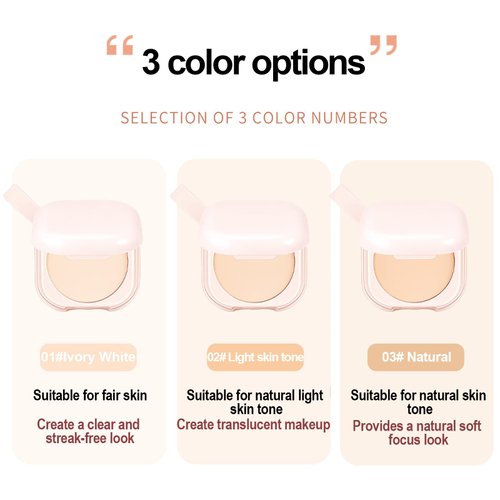 LXZJJM New and Improved Premium HD Setting Powder for Long-Lasting Oil Control, Makeup Fixing, and Flawless Finish - Sweatproof, Non-Transferable, and Line-Erasing (03#Natural)