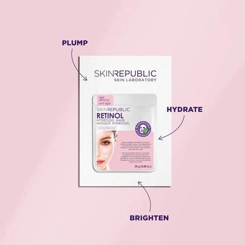 Skin Republic Retinol Hydrogel Face Mask Sheet Treatment Reduces Wrinkles Collection (3 Pack)