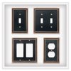 Franklin Brass Classic Beaded Wall Plate, Bronze with Copper Highlights Single Duplex Outlet Cover, 3-Pack, W35059V-VBC-C