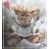 DolliBu Plush Moose Stuffed Animal - Soft Plush Sitting Moose with Gray Hooded Sweater, Adorable Huggable Moose Plush Toy for Kids and Adults - 9 Inches