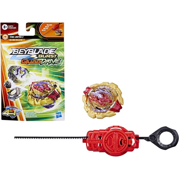 Beyblade Burst QuadDrive Stone Linwyrm L7 Spinning Top Starter Pack - Stamina/Balance Type Battling Game with Launcher, Toy for Kids
