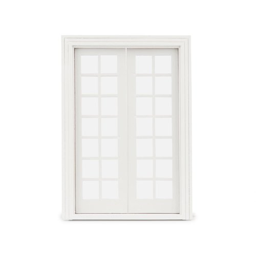 Dollhouse Accessories Miniature Windows 1: 12 Scale Furniture Window Frame Model 28 Panes Dollhouse Decoration Fiary Window DIY Mini House Ornaments (White)