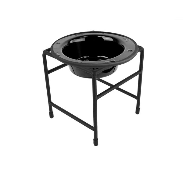 Platinum Pets Single Diner Feeder with Stainless Steel Cat/Dog Bowl, 1.25 cup/10 oz, Midnight Black