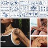Metuu 30 Sheets Semi-Permanent Tattoos Waterproof Last 1-2 Weeks，Positive Words Flower Crown Butterfly Tiny Fake Temporary Tattoo Stickers For Women Men Girls