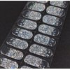 LIFOOST Semi Cured Gel Nail Strips Glitter Sequins Nail Stickers Transparent Full Nail Wraps for Women Nail Art Design