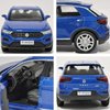Volkswagen Toy Car T-ROC Diecast Model Car 1/36 Scale Metal Pull Back Vehicle, Doors Open, Zinc Alloy Casting, Boys Toys Kids Birthday Gifts Mens Collection, Blue Car