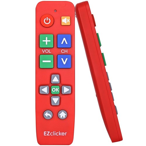 EZclicker LG TV Remote | Big Button TV Remote Control for All LG TV ONLY (Red) Simplified and Easy to Use (2xAAA Batteries not Included)