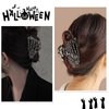 Halloween Hair Clips for Women Girls Skeleton Hand Hair Claw Clip Metal Black Hair Jaw Clips for Thick and Thin Hair Strong Hold Hair Accessories Halloween Hair Barrettes 1PCS