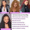 SUNTU 13x6 Deep Curly Lace Front Wigs Human Hair Pre Plucked 28 Inch 13x6 HD Transparent Lace Frontal Curly Wigs Human Hair 180% Density Glueless(28 Inch)