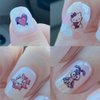 4 Sheets 3D Cartoon Nail Art Stickers Self-Adhesive Nail Art Supplies Kawaii Cute Nail Stickers Pink Bear Cat Designer Nail Charms Cute Nail Decals for Women Girls DIY Manicure Nail Decoration