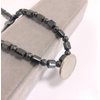 Ecooon Cross pendant hematite magnetic therapy necklace for men and women, healing stone jewelry unisex 22" length