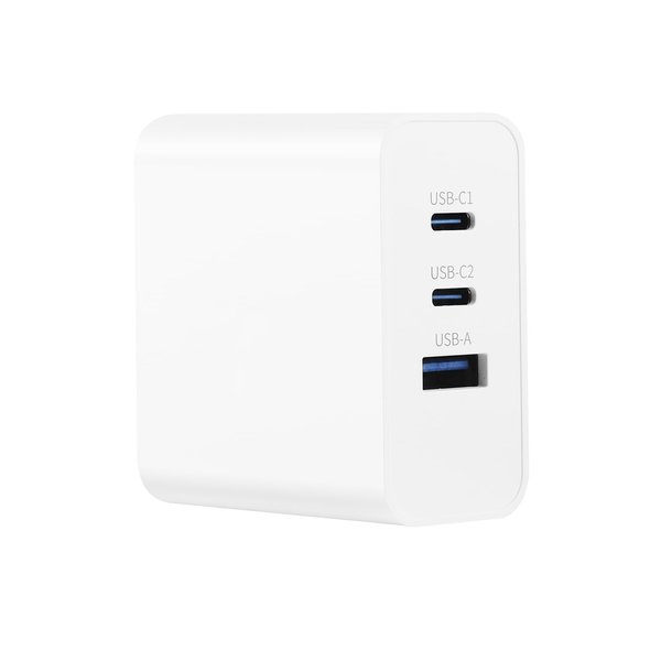 Security-01 65W USB C Gan PD Fast Charger,Type C Foldable Adapter with 3-Port Fast Wall Charger, Compatible for All Laptop/MacBook/iPhone 14 Pro Max/14 Plus/13/iPad Pro/Switch/Galaxy S22/S21