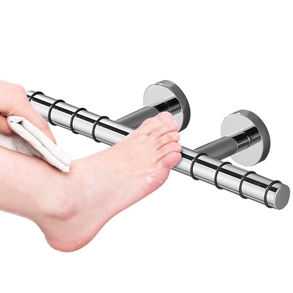 Sanliv Shower Foot Rest,Chrome Shower Foot Rest for Shaving Legs,Wall Mounted Bathroom Foot Ledge,Solid Brass Bar Shower Step Foot Stool for Women & Seniors