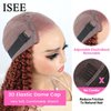 ISEE Reddish Brown Lace Front Wigs Human Hair Pre Plucked 6x4 HD Water Wave Human Hair Wear Go Wig Colored 10A Reddish Brown Frontal Wig 180% Density Glueless Wigs Human Hair Wig 20 Inch