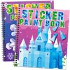 Omgouue 2PCS Winter Wonderland Crafts for Kids Ages 4-8 Christmas Sticker Paint Books Includes Elf Penguins Snowman and More Designs Gift Party Create 20 Pictures Sticker Sheets are Separate