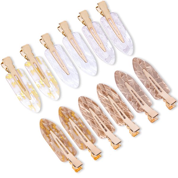 Cptots 12PCS No Bend Hair Clips No Crease Hair Clips Creaseless Hair Clips No Dent Hair Clips For Makeup Applications Flat Hair Clip For Styling Hair Barrettes For Women With Thick Thin Hair