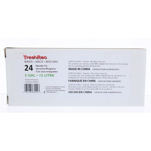 Trashrac 3 gal. Trash Bags Handle Tie 24 pk