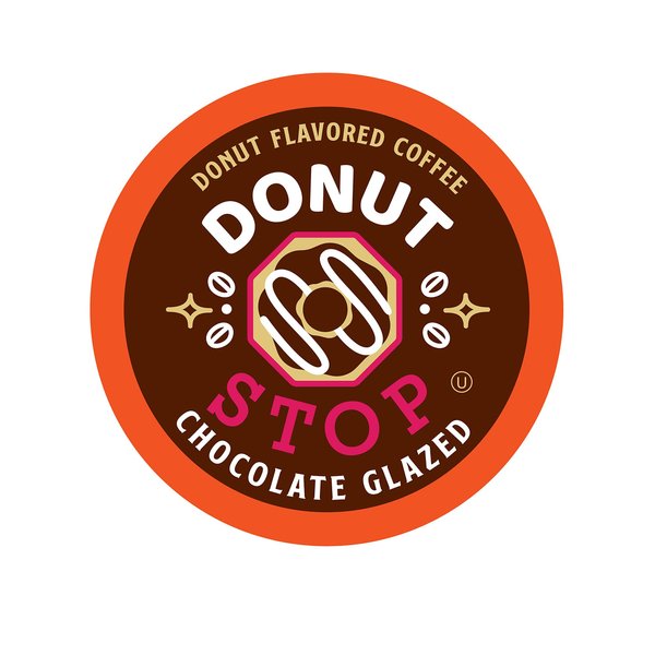 Donut Stop Flavored Coffee Pods, Compatible with 2.0 K-Cup Brewers, Chocolate Glazed Flavor, 40 Count