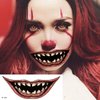 Halloween Temporary Horror Scary Mouth Tattoo Stickers Prank Props Makeup Costume Accessories Face Kit Men or Women Adults Kids Cosplay Party Masquerade