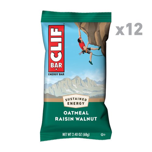 CLIF BARS - Energy Bars - Oatmeal Raisin Walnut - Made with Organic Oats - Plant Based Food - Vegetarian - Kosher (2.4 Ounce Protein Bars, 12 Count)