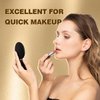 Qislee Compact Mirror Bulk, Round Makeup Mirror for Purse, Set of 4 (Black)
