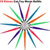 CATENESS Cat Worm Toy Cat Wand Attachments, 15 PCS Worms Cat Toy Refill, Cat Wand Replacement Worm for Cat Toys