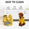 Morezi Dog Zip Up Dog Raincoat with Reflective Buttons Water Resistant Adjustable Drawstring, Removable Hood, Stylish Dog Raincoats with Legs - Size XS to XXL Available Yellow Small