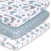 The Peanutshell Mini Crib Fitted Sheets Set, Playard, Pack Play Sheets, Playpen, Dinosaur