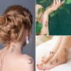 VIWIEU Small Hand Flower Temporary Tattoos Realistic for Women and Teen Girls 15 Pack, Rose Lotus Daisy Butterfly Moon Stars Gift Tattoo Set for Face Neck Sternum Clavicle Arm Waist Belly Body Art