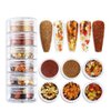 Fall Nail Art Glitters Thanksgiving Maple Leaf Nail Sequins Set of 6 Boxes Autumn Leaves Nail Art Decoration Accessories Golden Fall Leaf Nail Decals Fall Nail Glitters for Women Manicure DIY