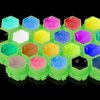 KEILEOHO 600 PCS Green Honeycomb Tattoo Ink Cups, Honeycomb Shape Pigment Holder Cups, Spliceable Tattoo Ink Cap Tattoo Accessories for Tattoo Artists and Beginners, 2.8 ml Capacity