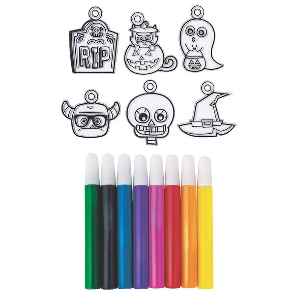 Fun Express Halloween Suncatcher Assortment - Craft Supplies - 72 Pieces