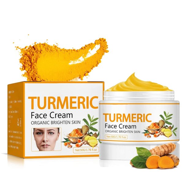 Turmeric Face Cream for Face - Natural Turmeric Moisturizer Cream for Soothing & Hydrating - Vitamin C Turmeric Anti Aging Face Cream Smoothes Fine Lines, Daily Moisturizer for Face and Body 50g