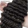 Deep Wave Bulk Human Hair for Braiding 18 inches Deep Bulk Human Hair for Braiding no Weft 95g 2 Bundles Virgin Human Hair Extensions Bulk Curly Human Hair for Boho Braids Natural Black