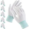 6 Pairs Quilting Gloves for Free Motion Quilting Machine Quilting Gloves Lightweight Nylon Quilting Glove for Sewing Quilters (Green,M)