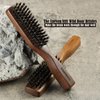 Mens Wild Boar Bristle Hair Brush for Men - Slick Back Hair Brush - Stiff Bristles for Thick Hair, Natural Black Walnut Wooden Handle Hairbrush, Beard Mustache Brush Comb by GAINWELL