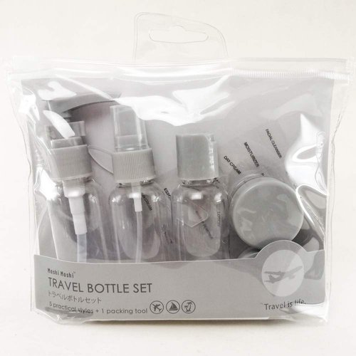 Travel Bottle Set 5 Practical Styles + 1 Packing Tool Gray Color for Conditioners Lotions Creams Handspray Body Soap Hand Soap Makeup and More