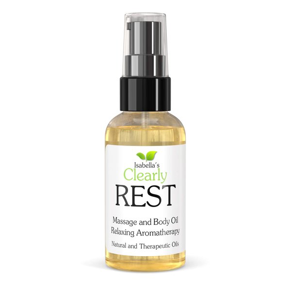 Clearly REST Aromatherapy Body Oil, Therapeutic Essential Oils with Avocado, Jojoba & Chamomile | Natural Massage Oil for Moisturizing, for Couples, Stress, Sore Muscles