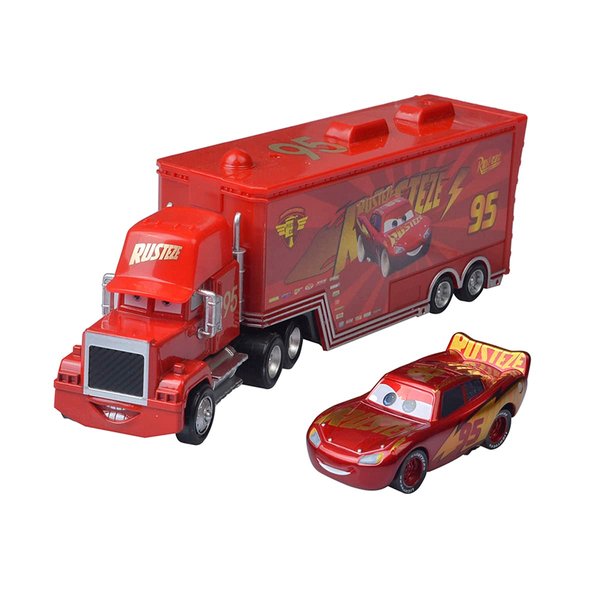 hannaier Movie Cars Toys Lightning McQueen Mack Hauler Truck & Racer Speed Racers Metal Toy Car (Trucks, Racing Cars) (Blue (Color))