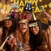 DMIGHT New Years Eve Party Supplies 2025, New Years Decorations, Party Favors Including Ballons, Banner, Top Hats, Headband Tiaras, Horns, Squawkers, Glasses, Leis Necklaces