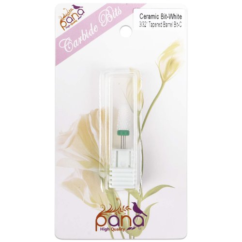 PANA Tapered Barrel Ceramic Bit 3/32" Shank Size - (Ceramic, Coarse Grit) - Fast remove Acrylic or Hard Gel Nail Drill Bit for Manicure Pedicure Salon Professional or Beginner