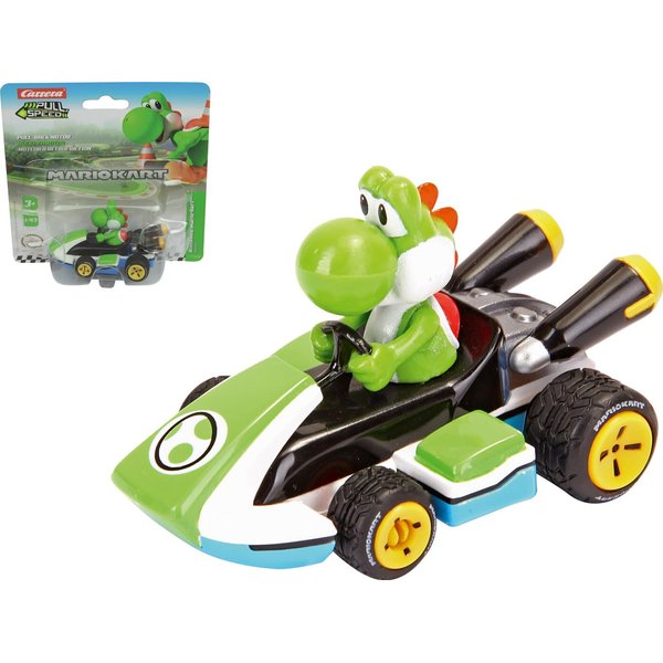 Carrera Pull & Speed 15818406 Official Licensed Kids Mario Kart Toy Car Pull Back Vehicle for Ages 3 and Up - Yoshi