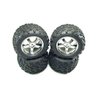 Traxxas 4973R 3.8" Geo Tires On Hurricane Chrome Wheels, T-Maxx 3.3