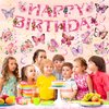 Butterfly Birthday Party Decorations Butterfly Birthday Banner Hanging Swirl for Girl Kids Spring Summer Birthday Baby Shower Wedding Party Supplies