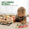 cobefy Dinosaur Fossil Skeleton Transport Truck Toy Playset with Lights & Sounds, Bone Carrier Trailer Vehicle Dino Figures Toy, Ideal Birthday Present for 3 Years Old and Up Boys & Girls