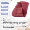 24Inch Pink Remy Tape in Hair Extensions Premium 100% Human Hair with Invisible Tape in Attached Semi Permanent Hair Extensions Silk Straight Human Hair Extensions 70grams for Girls/Women